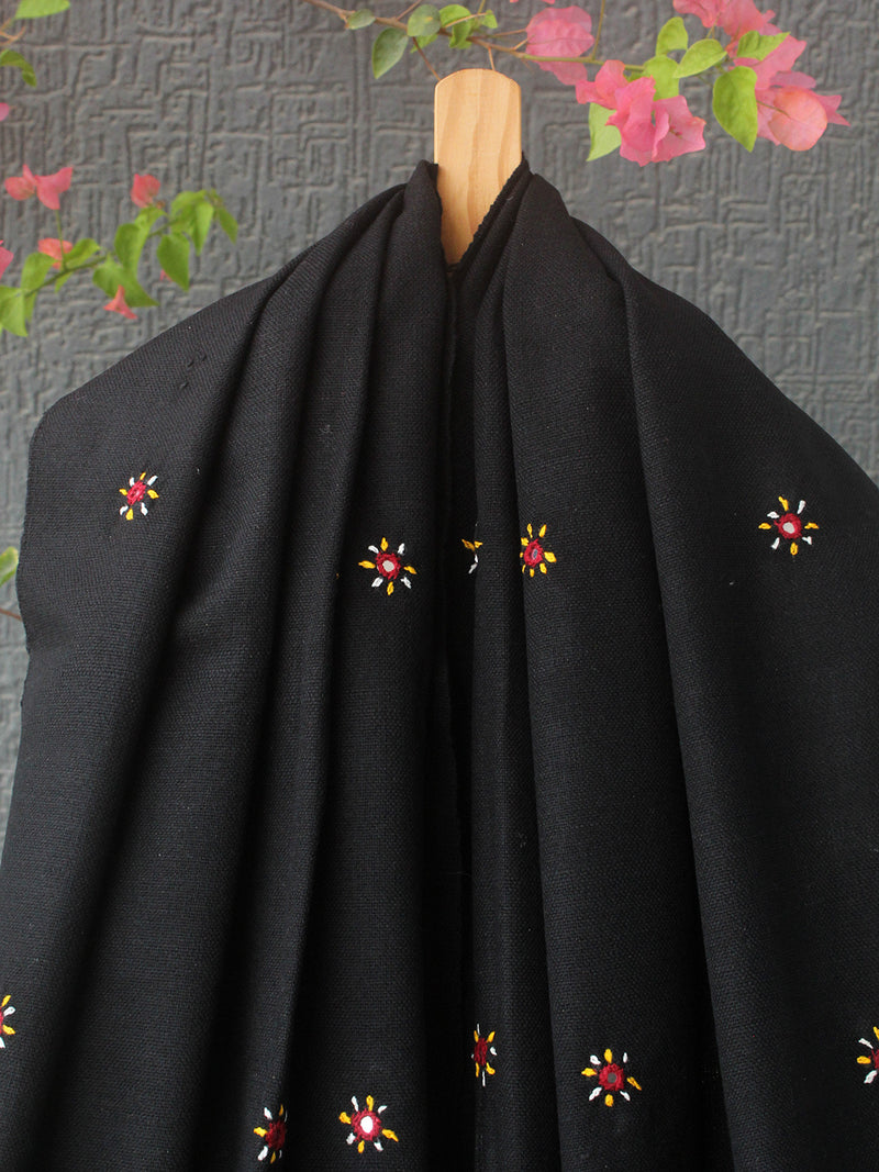 Black Bhujodi Handloom Acrylic Wool Shawl