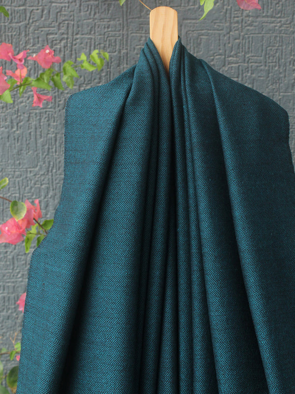 Blue and Black Kullu Handloom Pure Wool Shawl