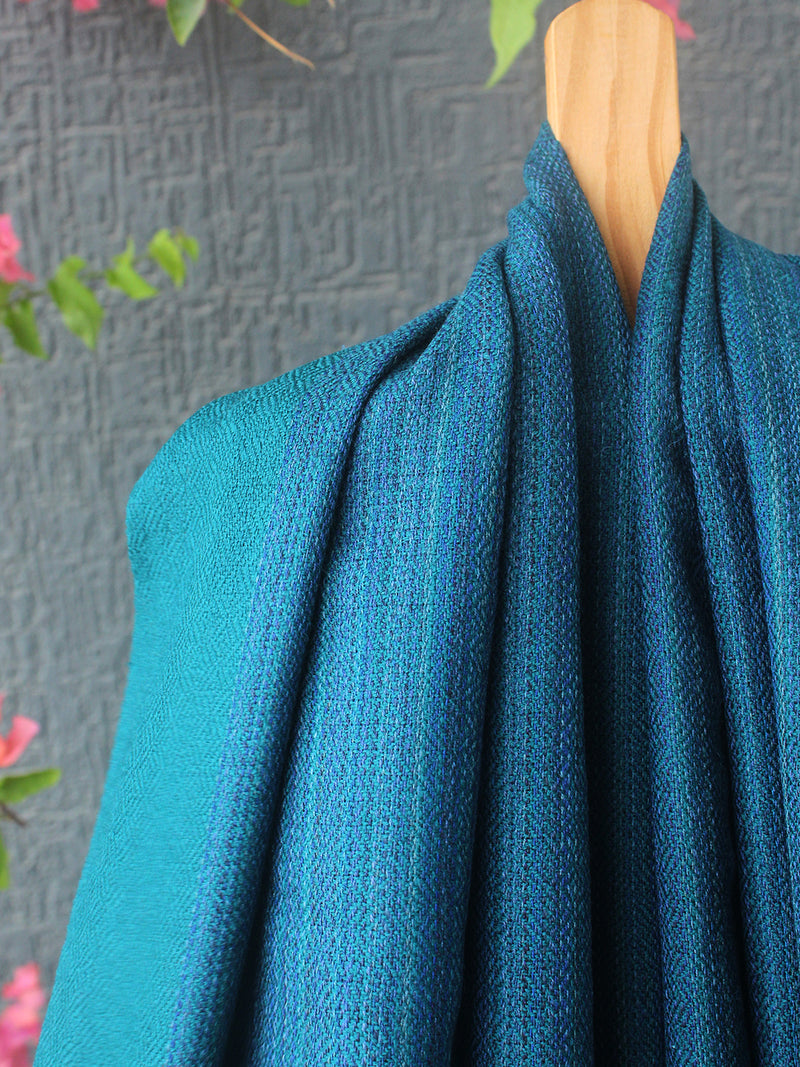 Blue Kullu Handloom Pure Wool Shawl