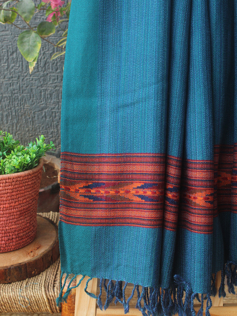Blue Kullu Handloom Pure Wool Shawl