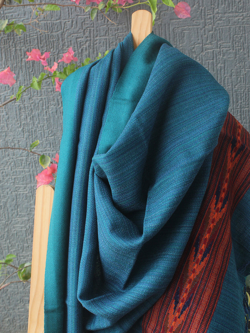 Blue Kullu Handloom Pure Wool Shawl