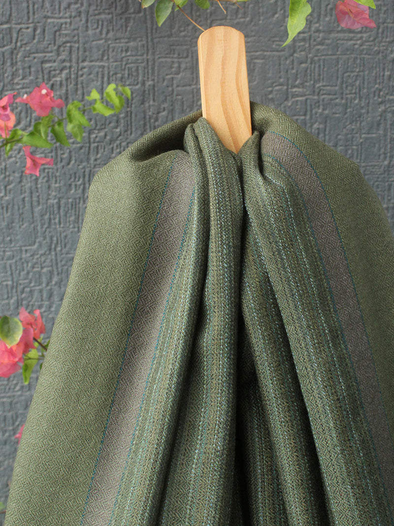 Khaki Kullu Handloom Pure Wool Shawl