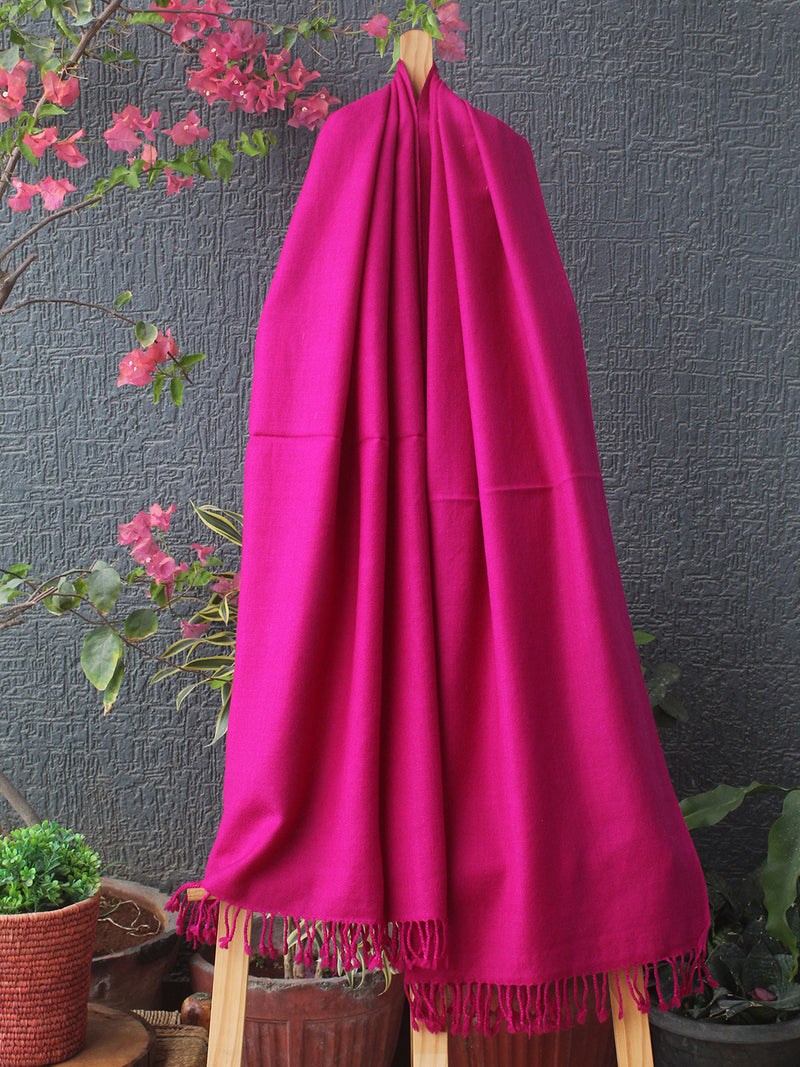 Pink Kullu Handloom Pure Wool Stole