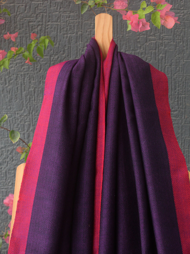 Purple Kullu Handloom Pure Wool Stole