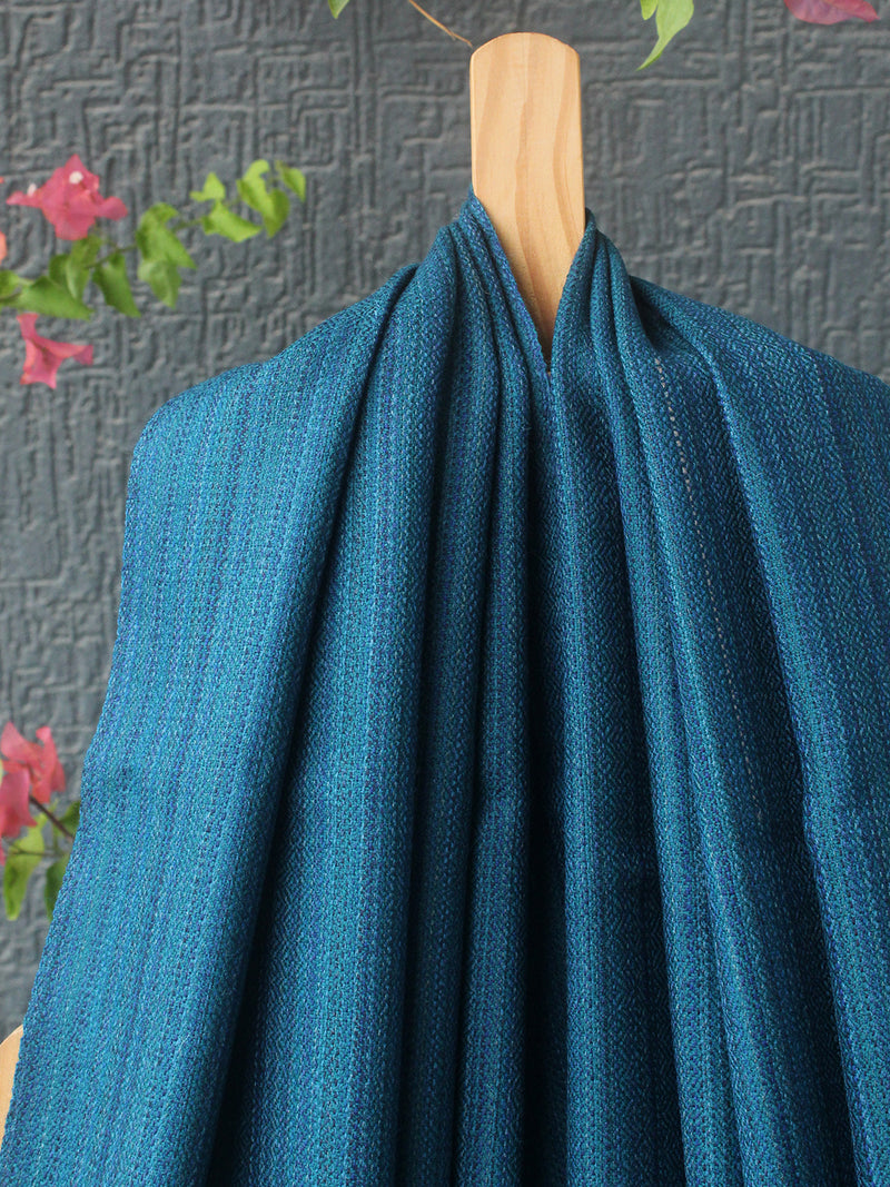 Blue Kullu Handloom Pure Wool Stole