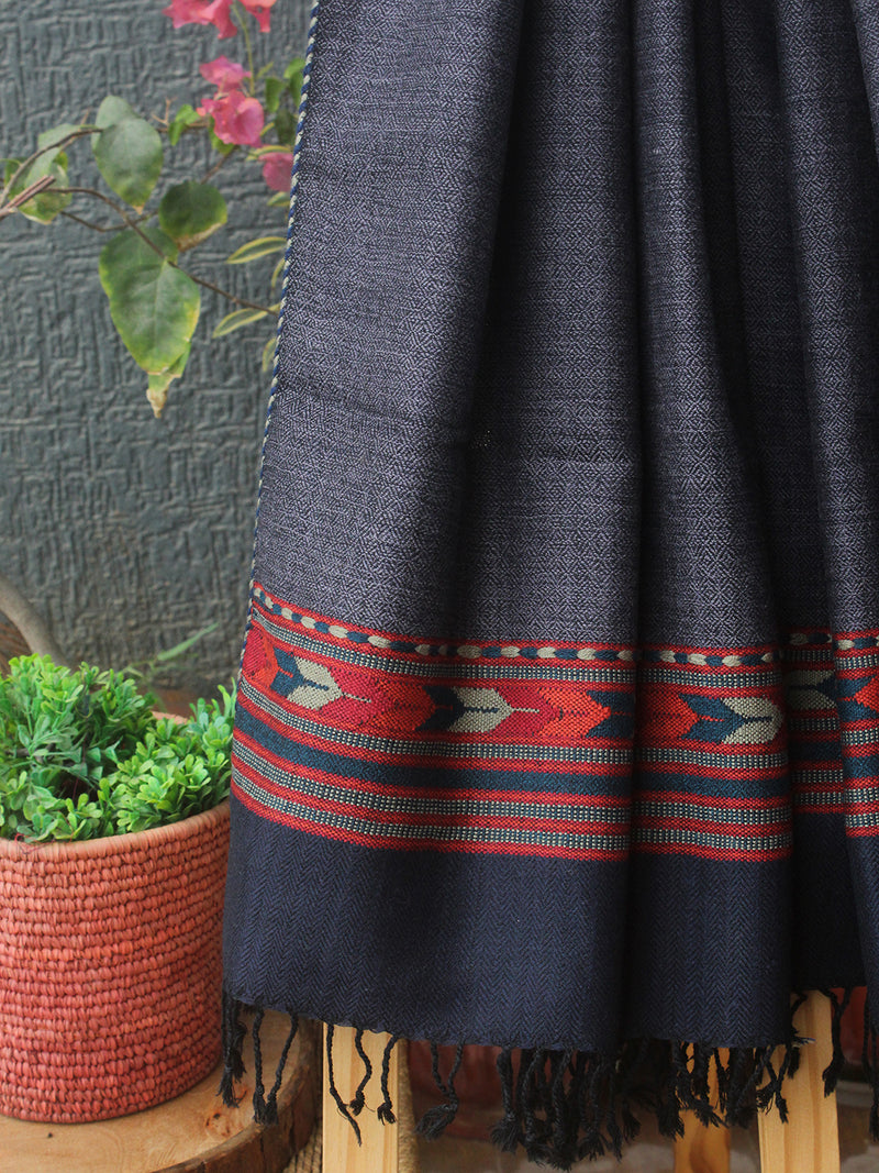 Grey Kullu Handloom Pure Wool Stole