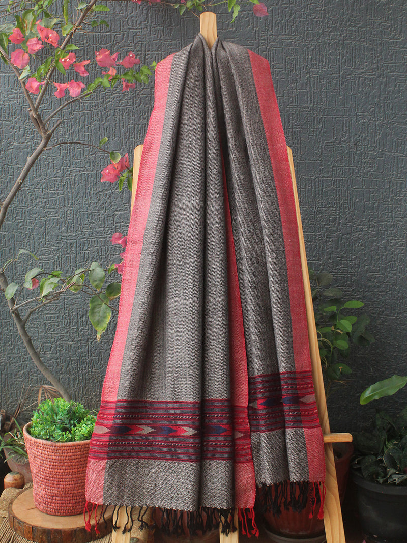 Beige Kullu Handloom Pure Wool Stole