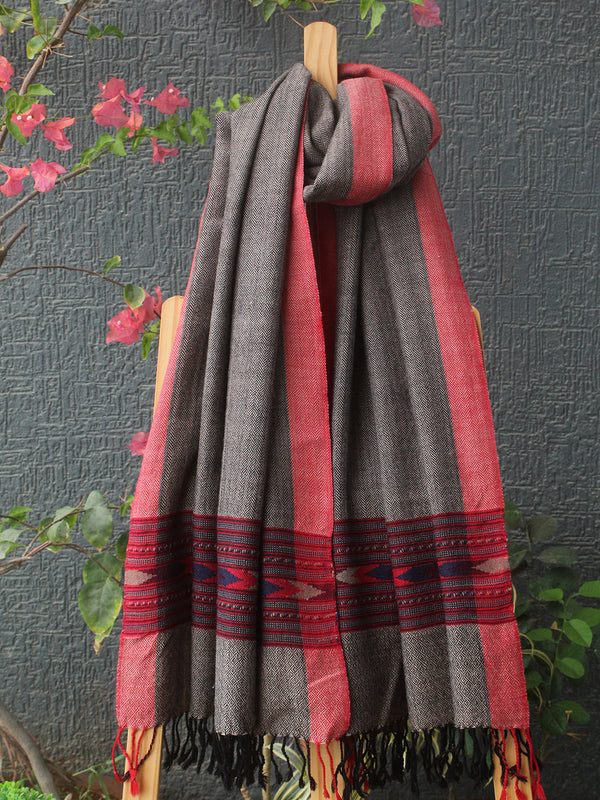 Beige Kullu Handloom Pure Wool Stole