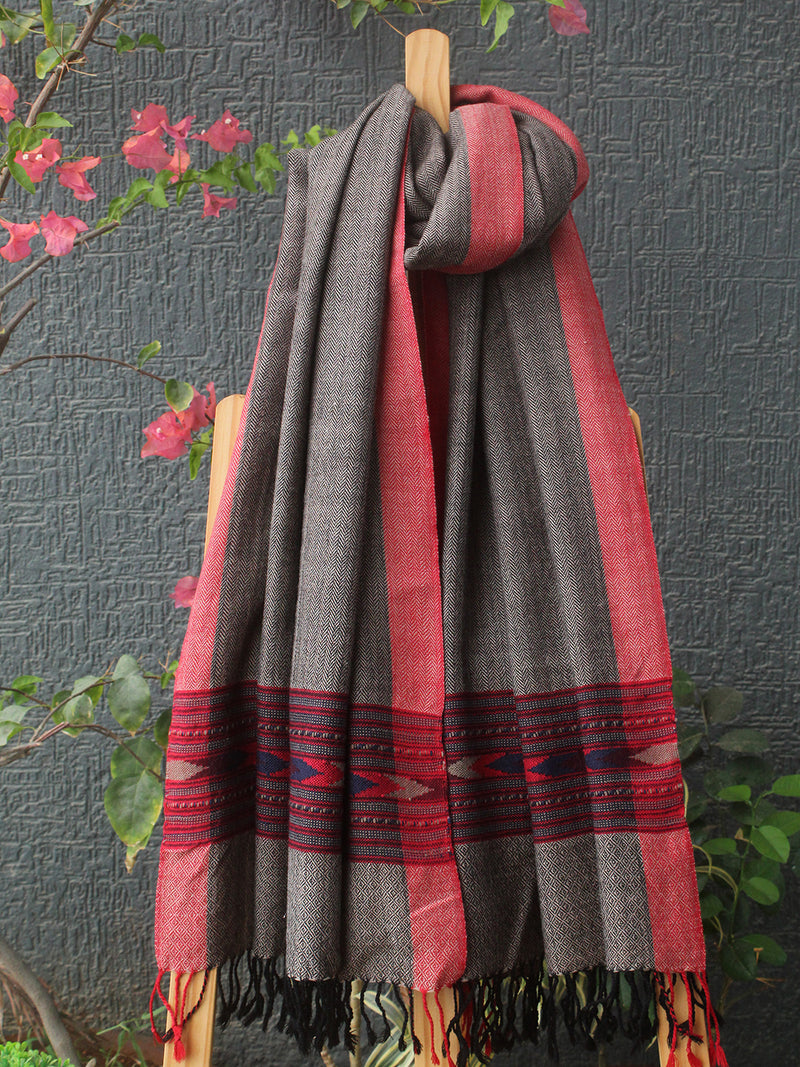Beige Kullu Handloom Pure Wool Stole