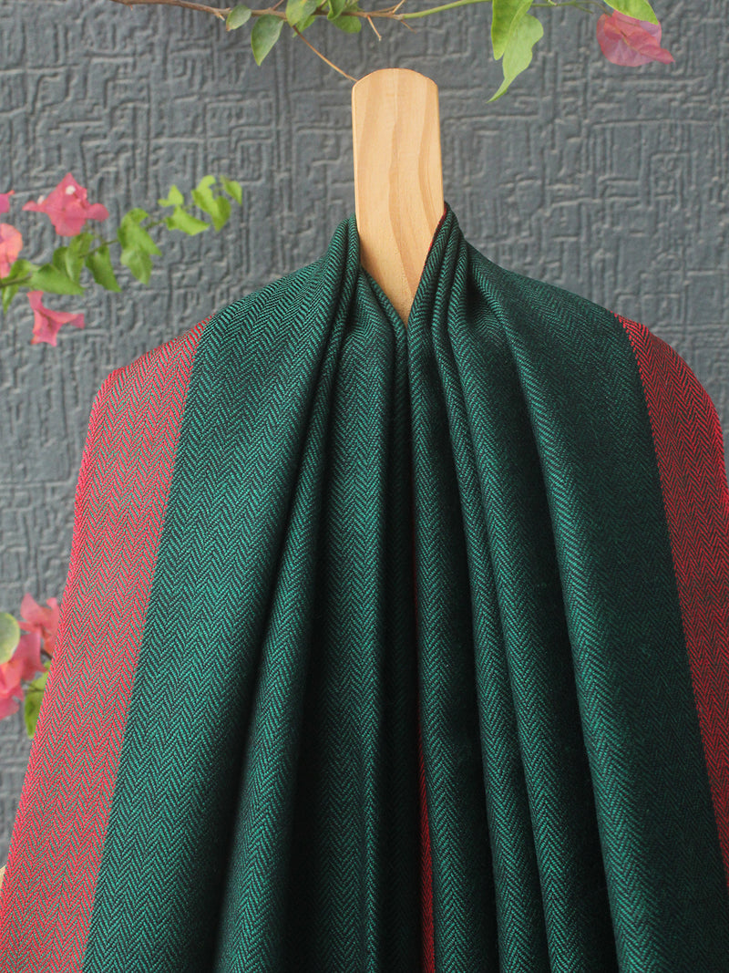 Green Kullu Handloom Pure Wool Stole