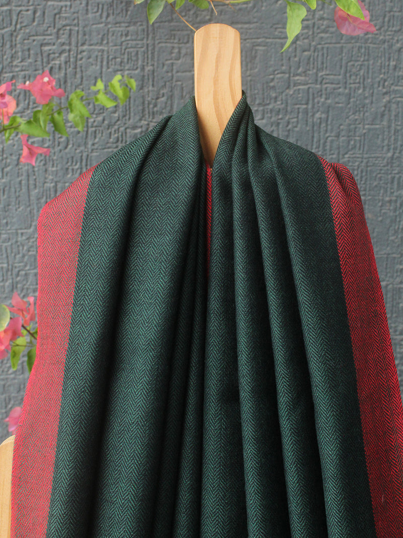 Green Kullu Handloom Pure Wool Stole