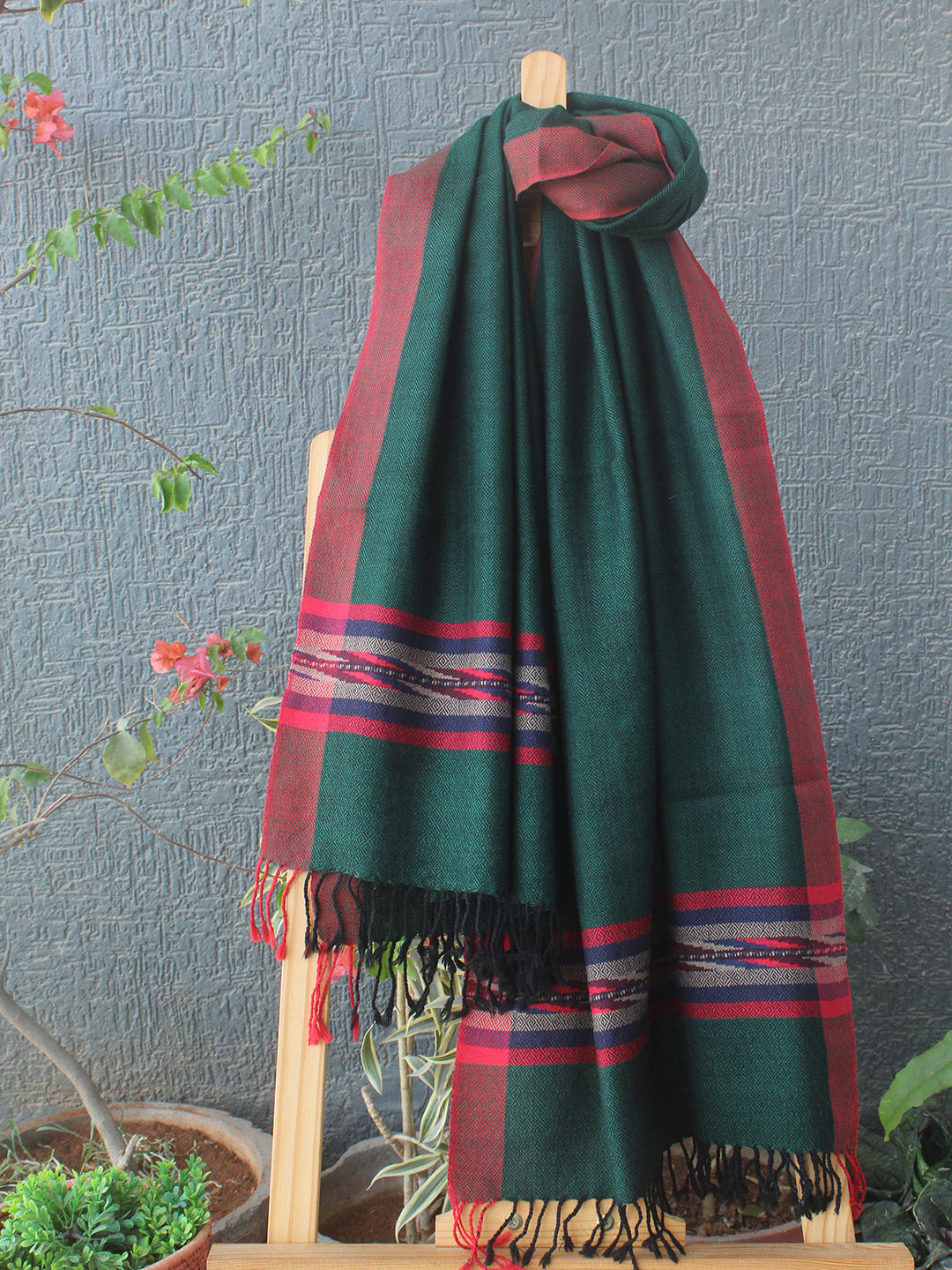 Blue Kullu Handloom Pure Wool Stole main image 1