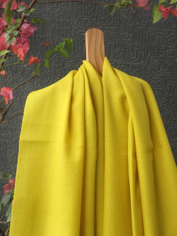Yellow Kullu Handloom Pure Wool Stole