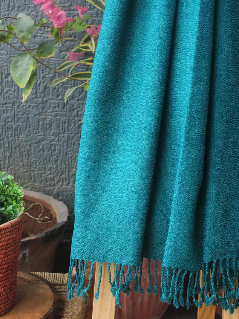 Blue Kullu Handloom Pure Wool Stole
