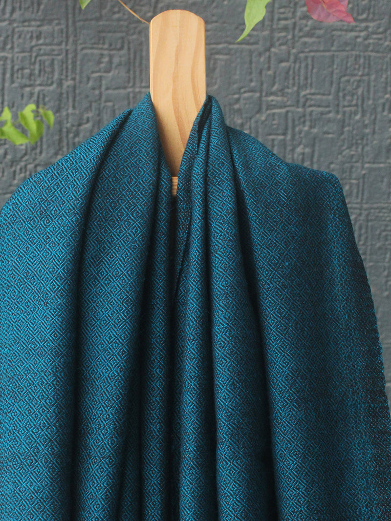 Blue Kullu Handloom Pure Wool Stole