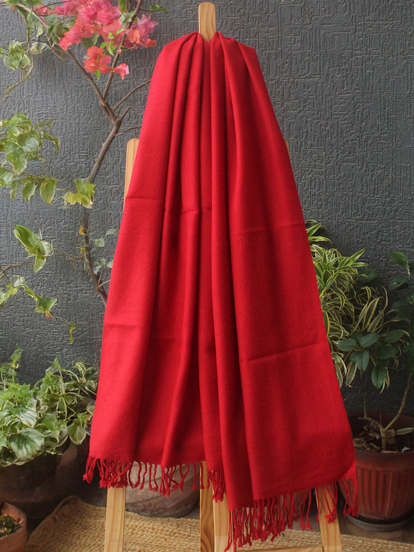 Red Kullu Handloom Pure Wool Stole