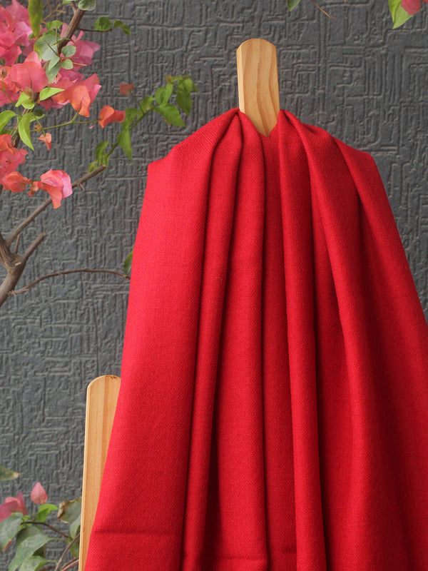 Red Kullu Handloom Pure Wool Stole