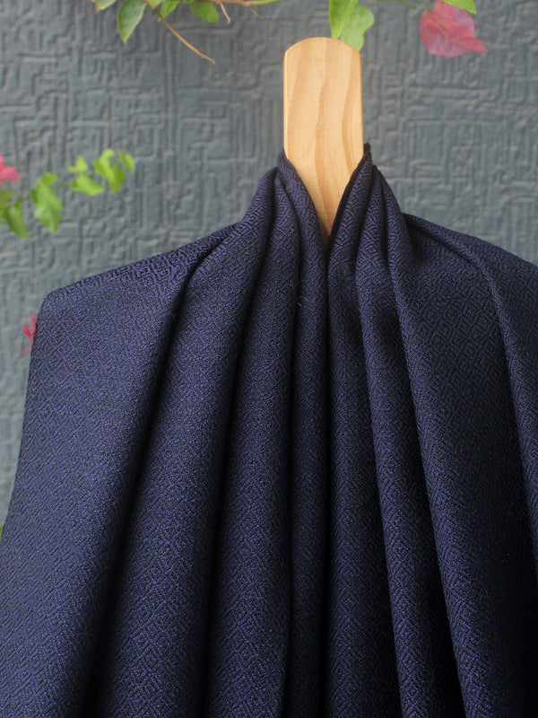 Blue Striped Kullu Handloom Pure Wool Stole