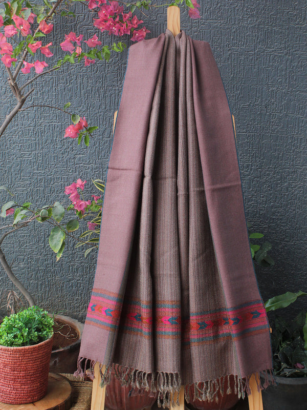 Light Brown Kullu Handloom Pure Wool Stole
