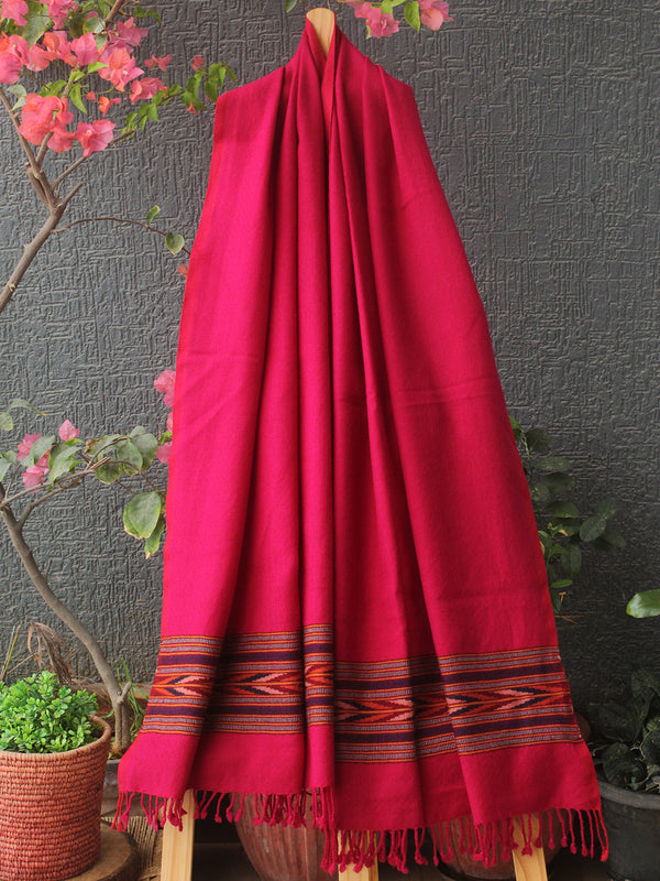 Pink Kullu Handloom Pure Wool Stole