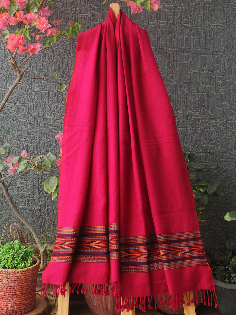 Pink Kullu Handloom Pure Wool Stole