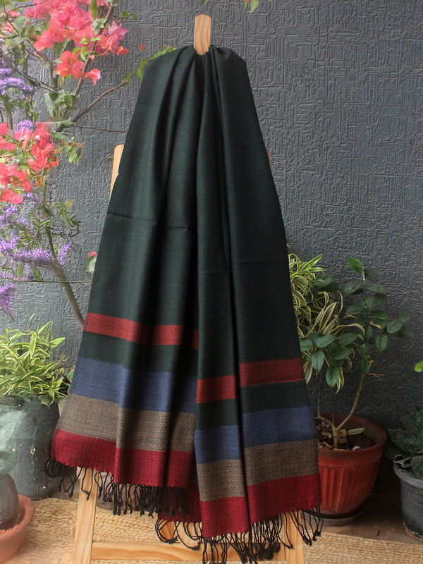 Green Kullu Handloom Pure Wool Stole
