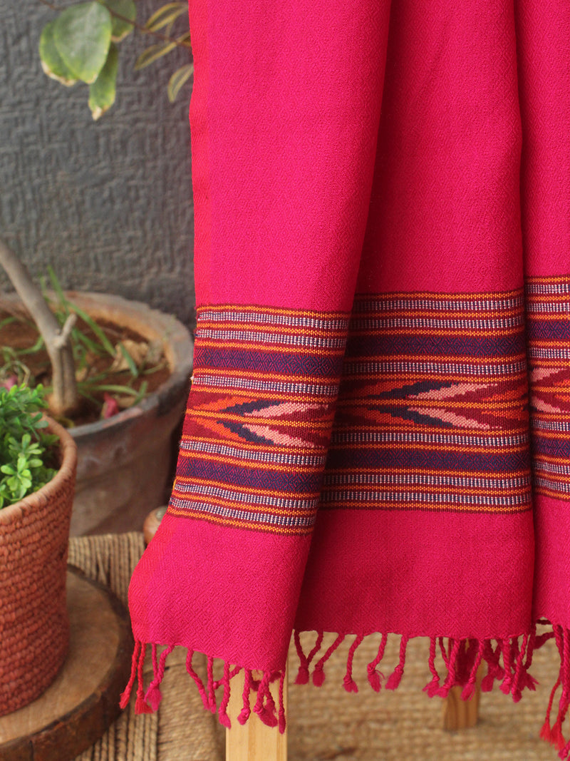 Pink Kullu Handloom Pure Wool Stole