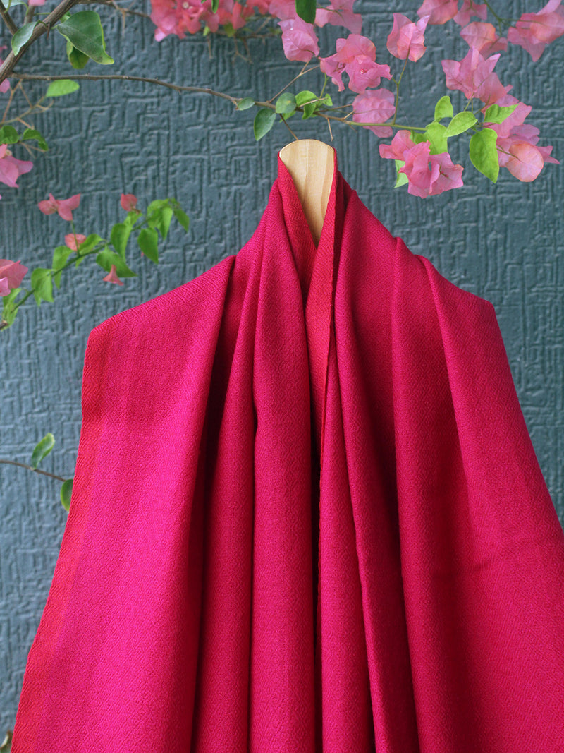 Pink Kullu Handloom Pure Wool Stole