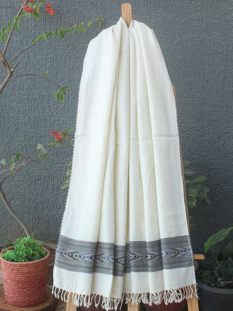 Khaki Handloom Pure Wool Kullu Stole