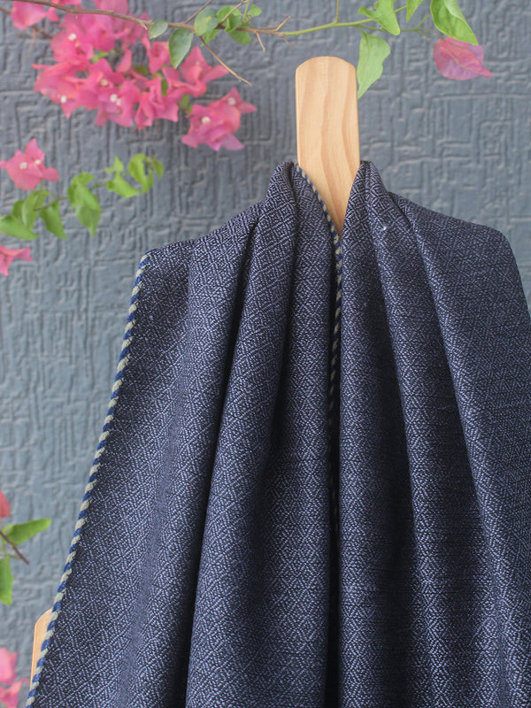 Black and Grey Kullu Handloom Pure Wool Stole
