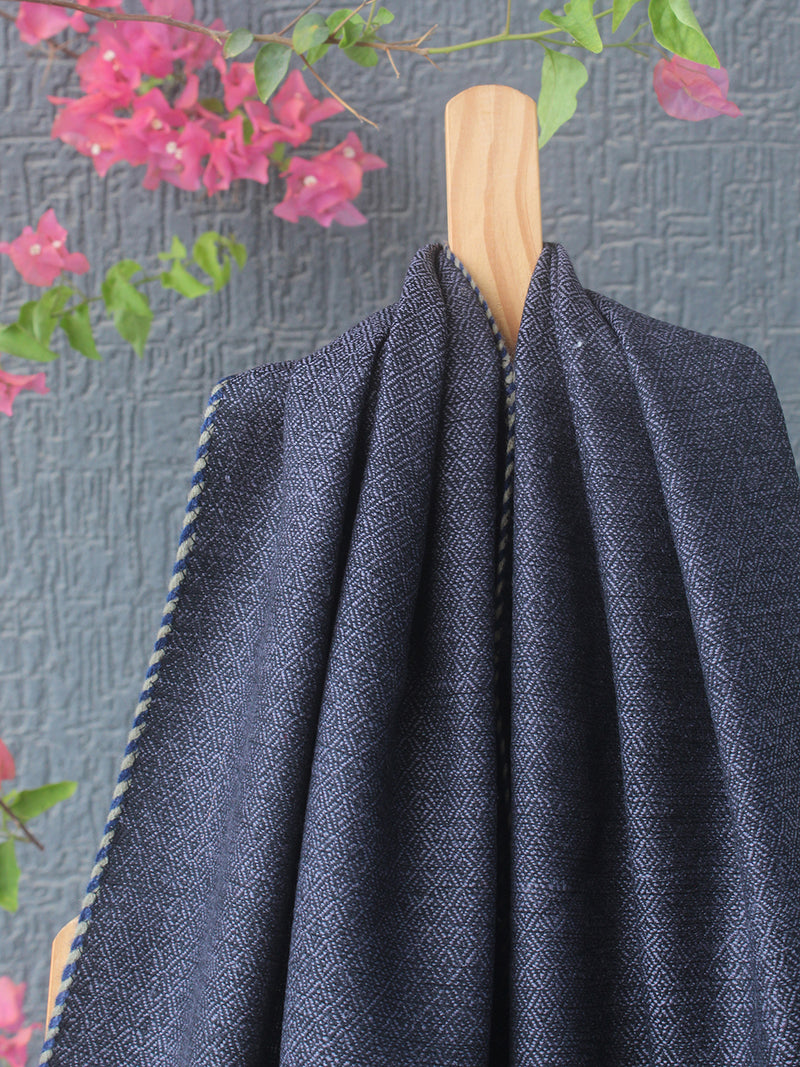 Black and Grey Kullu Handloom Pure Wool Stole
