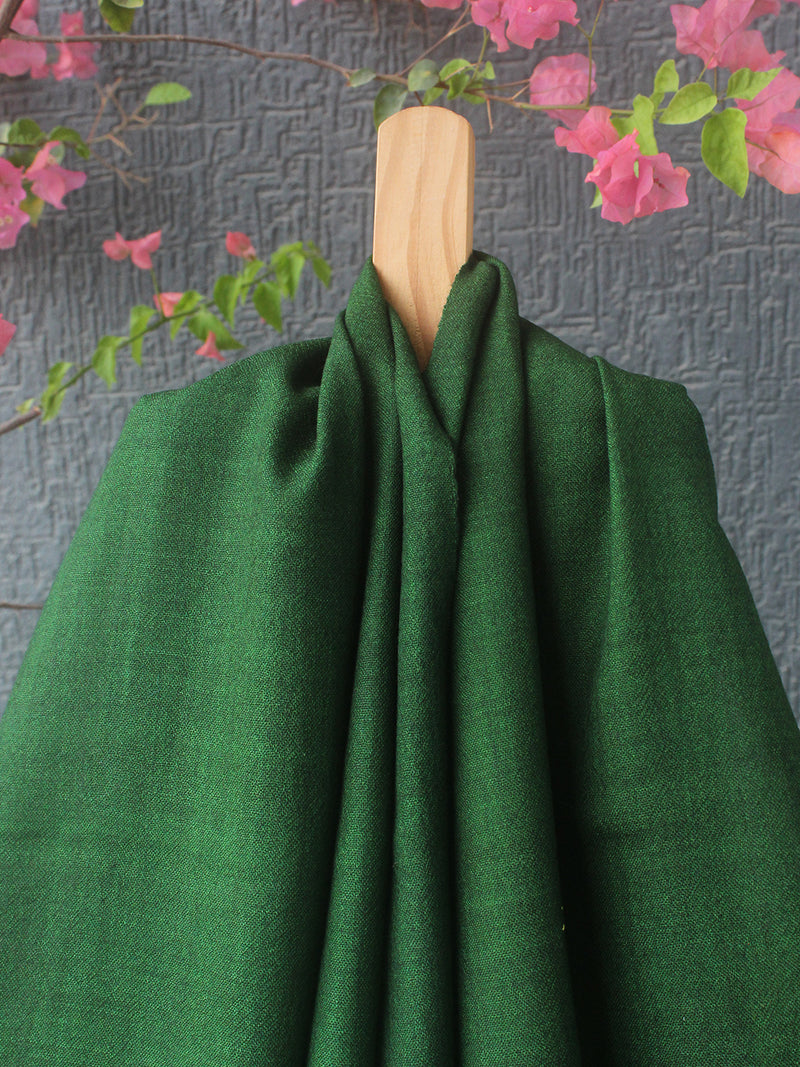 Green Bhujodi Handloom Pure Wool Ahir Hand Embroidery Stole