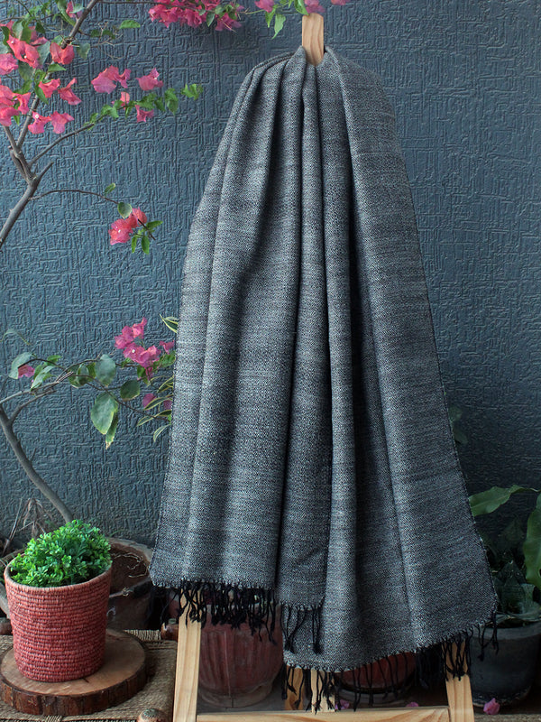 Grey Kullu Handloom Pure Wool Stole