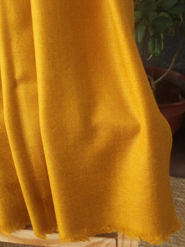 Mustard Handloom Pure Angora Wool and Silk Kullu Stole