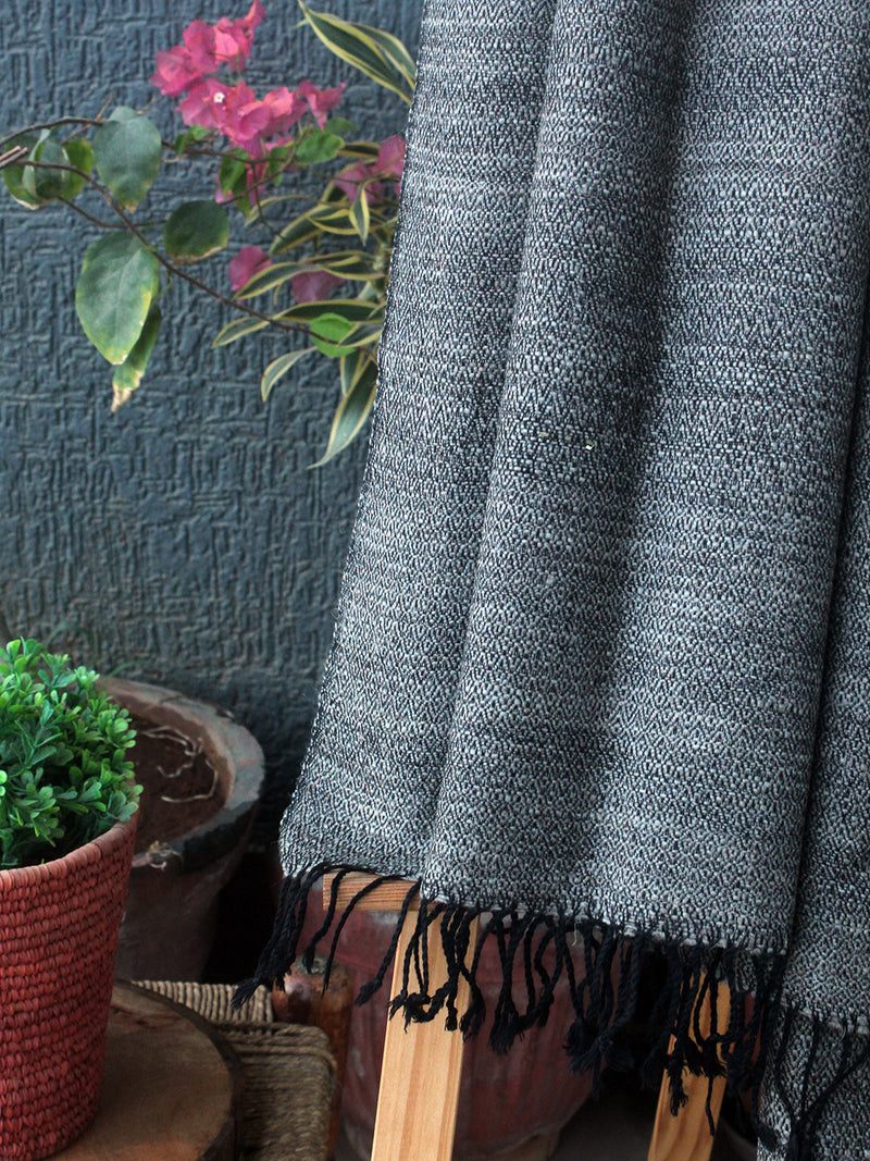 Grey Kullu Handloom Pure Wool Stole