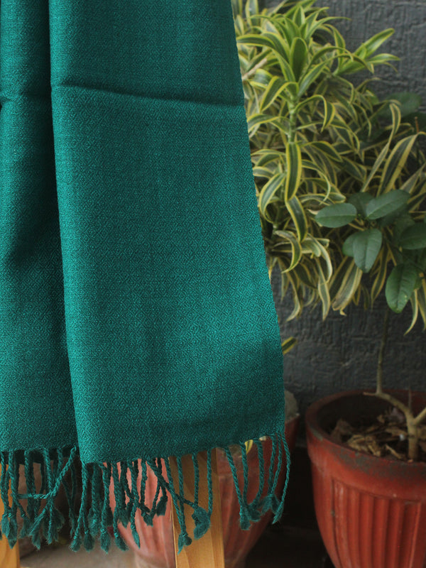 Teal Kullu Handloom Pure Wool Stole