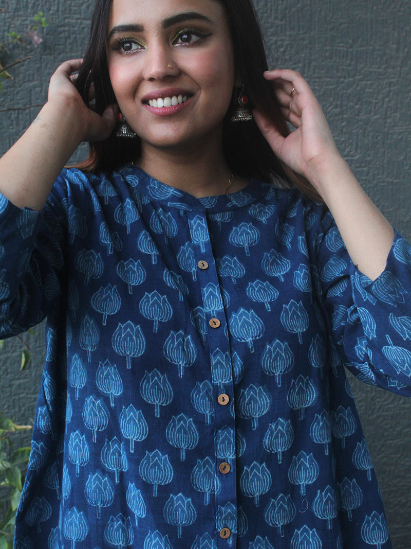 Sherry Akola Hand Block Printed Slub Cotton Top
