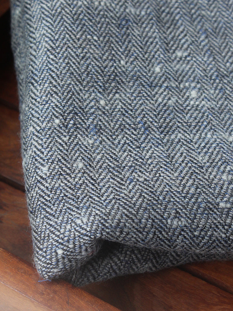Grey Kullu Handloom Pure Wool Fabric