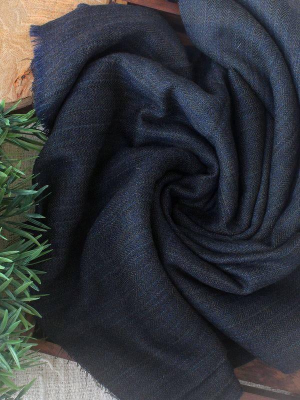 Blue and Beige Kullu Handloom Pure Wool Fabric