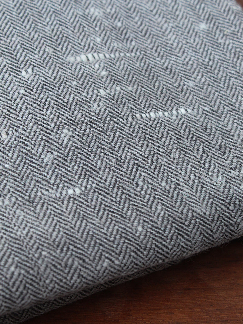 Grey Kullu Handloom Pure Wool Fabric