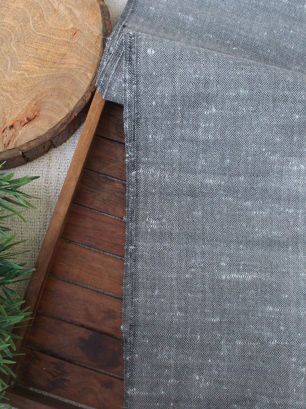 Grey Kullu Handloom Pure Wool Fabric