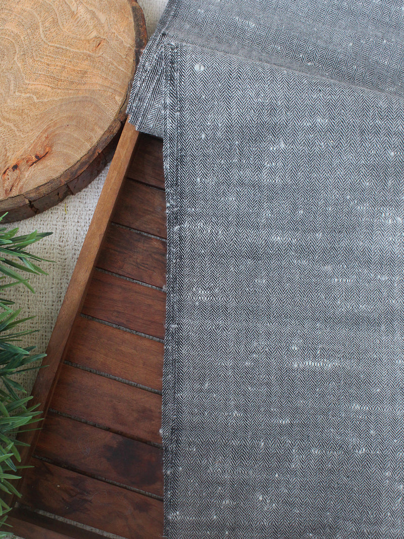 Grey Kullu Handloom Pure Wool Fabric