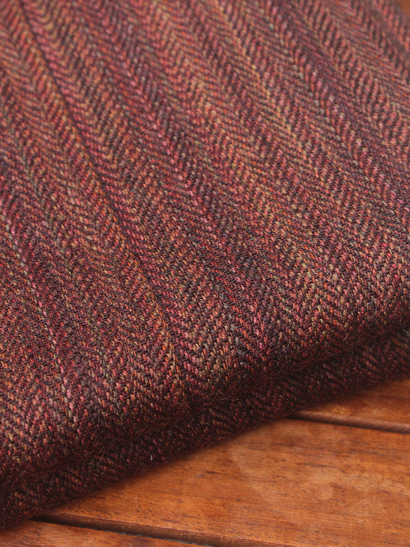 Brown and Maroon Kullu Handloom Pure Wool Fabric