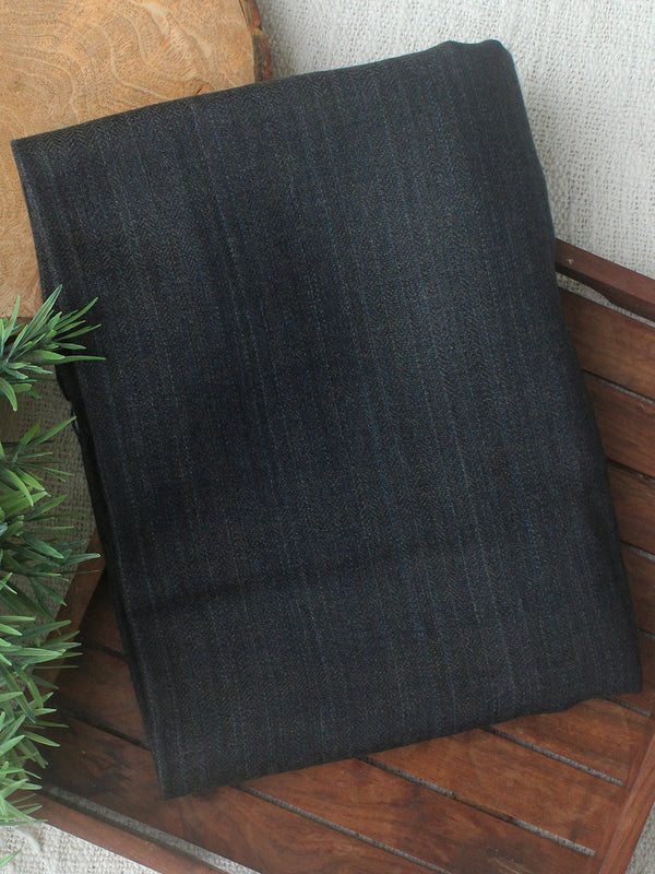 Grey, Beige and Indigo Kullu Handloom Pure Wool Fabric