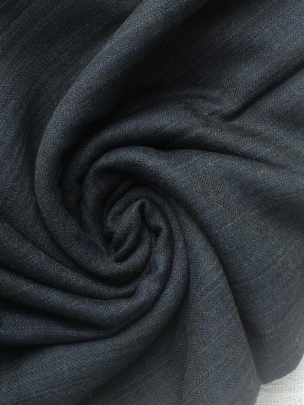Grey, Beige and Indigo Kullu Handloom Pure Wool Fabric