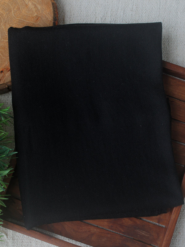Black Kullu Handloom Pure Wool Fabric