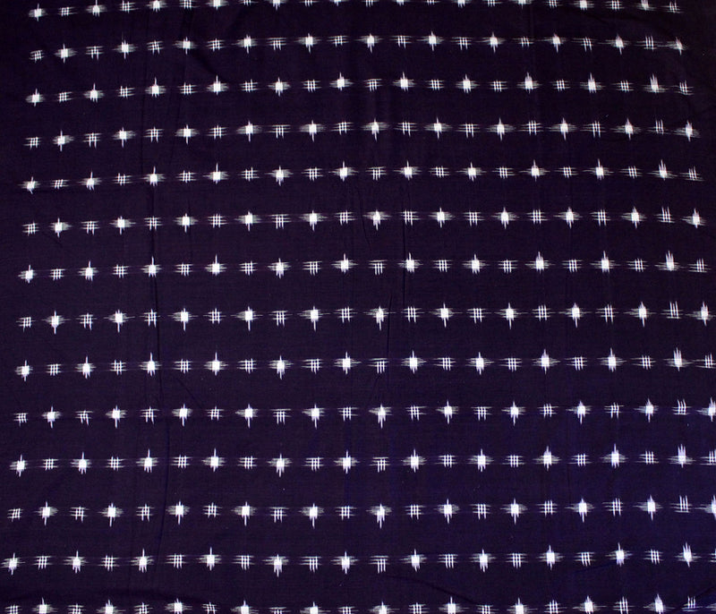 Purple Double Ikkat Handloom Cotton Fabric