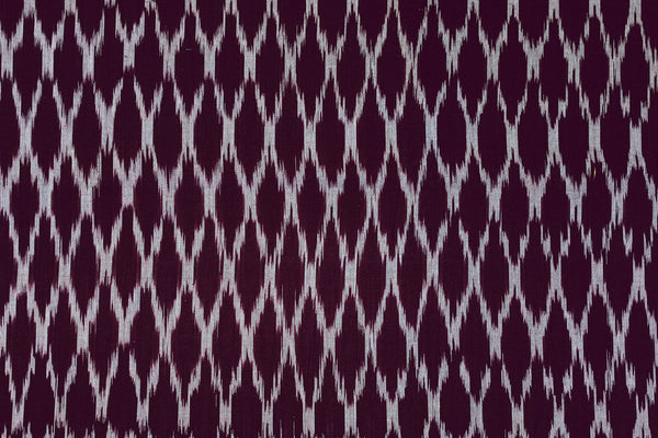 Purple Single Ikkat Handloom Cotton Fabric