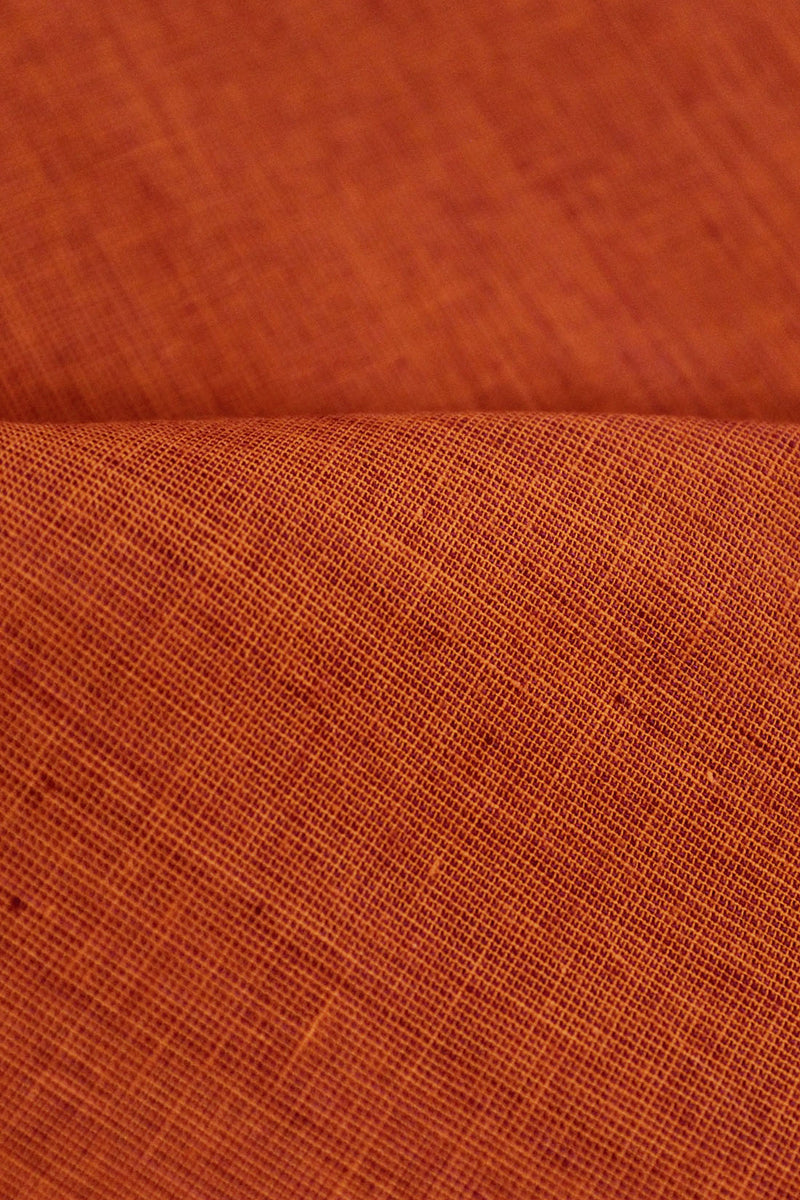 Orange and Red Dual Toned Solid Mangalgiri Cotton Fabric