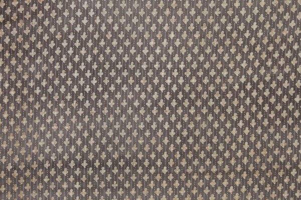 Grey Kashish Bagru Hand Block Printed Kantha Stitch Cotton Fabric